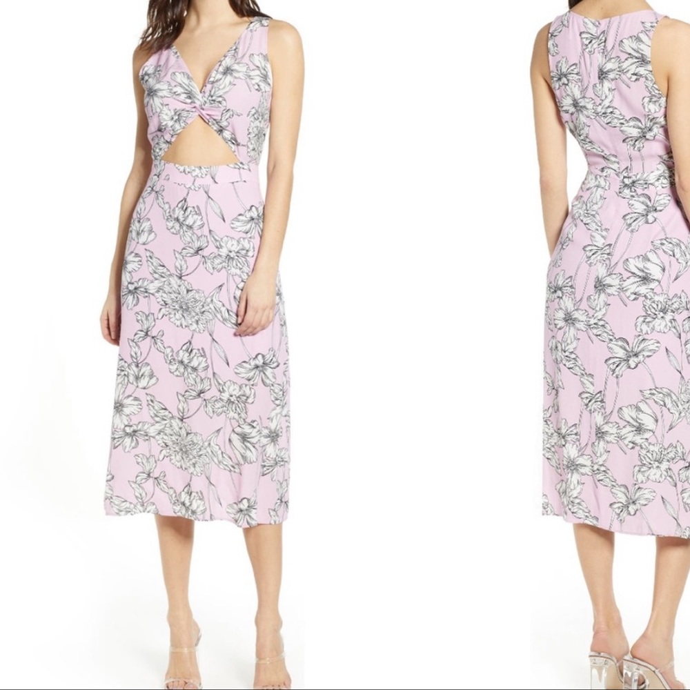 Leith twist front cutout midi dress